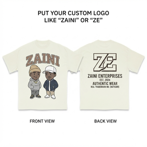 เสื้อยืดผู้ชายเรียบง่าย พรีเมียม 180 GSM ผ้าคอตตอนเจอร์ซีย์ สกรีนโลโก้ตามสั่ง สีครีม แขนสั้น สไตล์ลำลอง สตรีทแวร์ เสื้อยืดลายกราฟิก - Product Image 1
