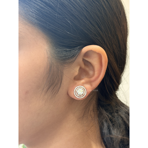 Luxury 2.50 Ct Lab Grown Round Diamond Double Halo <b>Stud</b> <b>Earrings</b> for Women 14K Gold IGI Certified Fine Jewelry - Product Image 1