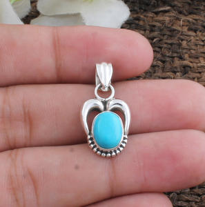 Colgante de Turquesa Natural Kingman, Plata de Ley 925, Engaste de Platino, Hecho a Mano, Joyería Vintage Estilo Western, Aniversario - Product Image 4