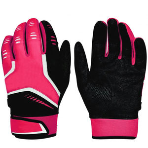 Guante de Bateo de Béisbol de Alta Calidad con Gran Agarre, Color Rosa y Negro, Guante Deportivo para Softbol con Correa Ajustable - Product Image 1
