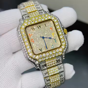 Montre de luxe en quartz pour homme avec diamants Moissanite, style Hip Hop, montre-bracelet moderne pour homme - Product Image 4