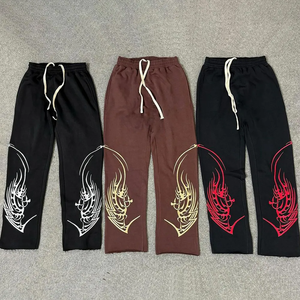 Pantalon de jogging ample en coton de haute qualité avec broderie personnalisée, coupe classique, ajustable, style streetwear - Product Image 1