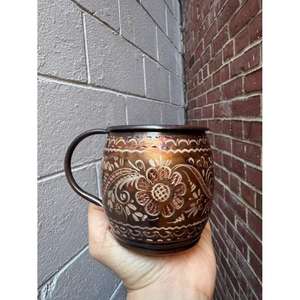 Novedad: Taza Moscow Mule de Cobre con Diseño Pintado a Mano, Reutilizable, Apta para Lavavajillas y Microondas, Ecológica, Aislamiento de 6-12 Horas - Product Image 3
