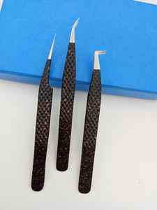 Pinzas Profesionales de Acero Inoxidable Antimagnéticas con Punta Lisa para Extensión de Pestañas, Proveedor OEM ODM para Aplicación de Extensiones de Pestañas Clásicas - Product Image 2