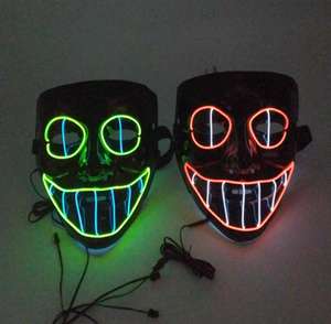 Big Mouth Black V Glow Mask <span class=keywords><strong>EL</strong></span> Wire Mask Iluminación decorativa - Product Image 3