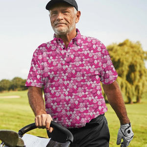 Camisa de Golf Casual de Alta Calidad con Estampado Digital, Manga Corta, Cierre de Botones, Transpirable y Cómoda, Tejido de Poliéster/Algodón - Product Image 6