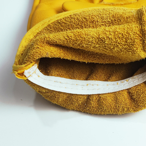 Spiritchill Goods Yellow Leather Safety <b>Gloves</b> Full Smooth Texture Abrasion Resistant Anti Slip Straight Cuff General Purpose - Product Image 3