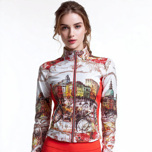 Women Cropped Sublimation Training <b>Jacket</b> Women <b>Workout</b> Fitness <b>Jackets</b> Ladies Stand Collar Crop Sports <b>Jackets</b> Women's - Product Image 4