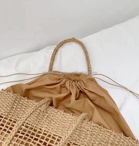 Paniers en jonc de mer d'été avec poignées / Sac de pique-nique en jonc de mer / Produits artisanaux en jonc de mer fabriqués au Vietnam - Product Image 3