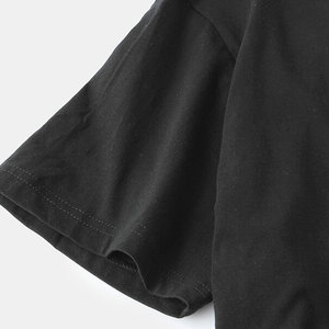T-shirt noir pour homme, manches courtes, col rond, imprimé, coupe classique, 100% coton jersey, design respirant, t-shirts d'été - Product Image 3