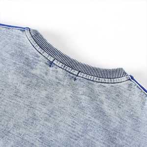 T-shirt Femme Zeta Phi Beta en Denim Premium Gaufré Bleu Gris avec Lettres Grecques – T-shirt Décontracté et Élégant en Tissu Doux et Confortable - Product Image 6