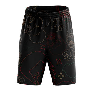 Shorts décontractés personnalisés 100 % polyester respirant avec cordon de serrage pour hommes – Idéal pour le basketball, la gym, l'entraînement et la plage - Product Image 1