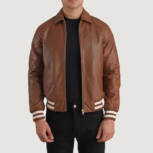 Durable Comfort <b>Leather</b> Baseball <b>Jacket</b> Classic Design <b>Leather</b> Baseball <b>Jacket</b> Everyday Style <b>Leather</b> Baseball <b>Jacket</b> - Product Image 1