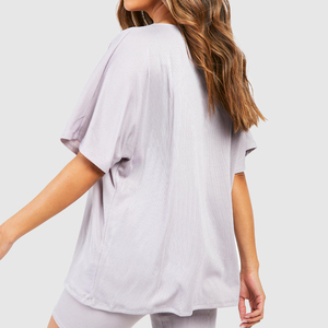 T-shirt Homme Oversize à Manches Courtes, Couleur Unie, en Coton Tricoté, Col Rond, Décontracté, Respirant, Coupe Classique, Longueur Standard, Style Teint Uni - Product Image 6