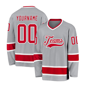 เสื้อฮอกกี้น้ำแข็งแบบสั่งทำปี 2026 ขายส่ง ระบายอากาศได้ดี แห้งเร็ว ผลิตจากโพลีเอสเตอร์ 100% แบบกลับด้านได้ พิมพ์ลายด้วยความร้อน ชุดฮอกกี้น้ำแข็งสำหรับทีม - Product Image 1