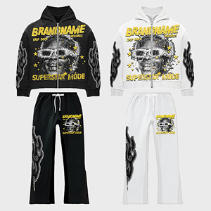 Ensemble de survêtement léger en molleton pour hommes, 100 % coton, respirant, écologique, décontracté, avec impression de logo, grandes tailles, vente en gros - Product Image 1