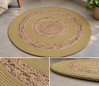 Bestpreis Star Hometex Rechteckiger Jute-Baumwoll-Geflochtener Teppich Moderner Stil Natürliche Farbe Rutschfest Mittellanger Flor Waschbar für Schlafzimmer