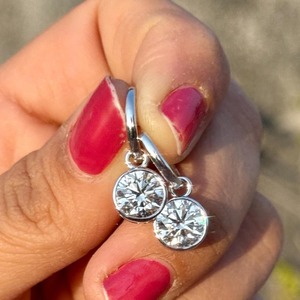 Pendientes de Aro con Diamantes Cultivados en Laboratorio Certificados por IGI de 4 Quilates, Oro de 14K, Diamantes Redondos, Joyería Elegante, Regalo para Mujer, Fiesta - Product Image 1