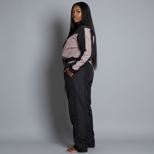 Wholesale 100% Cotton Women's Winter Tracksuit Custom Screen Printed logo Solid <b>Lace</b> Fleece 2 Tone Streetwear Comfortable - Product Image 3