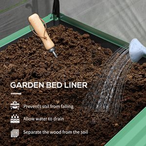 Raised Garden Bed with Legs Cover Metal Elevated <b>Planter</b> <b>Box</b> with Bottom Shelf Liner for Vegetables Green Flower Pots & <b>Planters</b> - Product Image 6