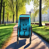 Remorque de vélo pliable légère avec cadre en fer, capacité de charge maximale de 35 kg, suspension indépendante, tissu résistant à l'eau 600D pour