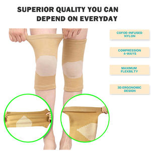 สนับเข่าแบบถักจากไนลอน ยาง และสแปนเด็กซ์ ปรับได้สำหรับผู้ใหญ่ ป้องกันการบาดเจ็บ ทนทานต่อการฉีกขาด เหมาะสำหรับผู้ป่วยโรคข้ออักเสบ - Product Image 3