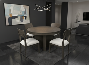 Juego de Mesa de Centro Redonda Moderna con 4 Sillas, Madera de Fresno Maciza y Chapa de MDF, Muebles Duraderos para Sala de Estar - Product Image 6