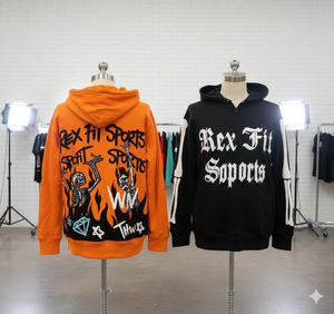 เสื้อฮู้ดซิปแบบครอปทรงบ็อกซี่ พิมพ์ลาย DTG สตรีทแวร์ สำหรับผู้ชาย ผ้าฝ้าย 100% 420 GSM รับทำโลโก้ตามสั่ง - Product Image 5