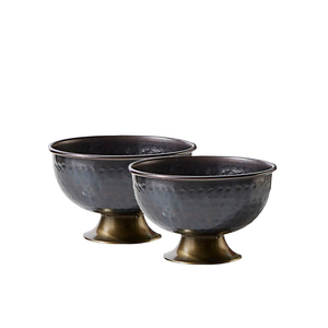 Bol à fruits décoratif doré royal pour buffet de mariage, bol de service sur piédestal en laiton martelé fait main pour hôtel - Product Image 3