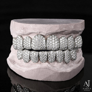 Grillz Dentales Personalizados de Hip Hop con Diamantes Pavé, Joyería Corporal Chapada en Oro Unisex para Fiesta, Boda, Regalo - Product Image 2