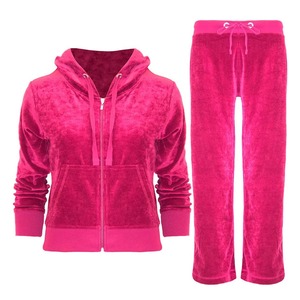 Custom Diamond Two Pieces <b>Velour</b> Rhinestone Ladies Women <b>Sweatshirt</b> and Pants Velvet Set Hoodie and Jogger Casual Tracksuit - Product Image 2