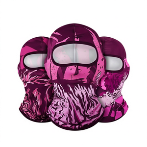 Masque facial cagoule camouflage rose unisexe pour l'extérieur 100 % polyester pour adulte avec tour de tête réglable - Product Image 1