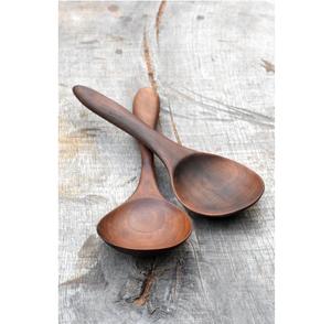 Cuchara de Madera Maciza de Nogal Negro para Postre, Café, Té, Cuchara Pequeña para Servir Sopa - Product Image 5