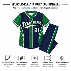 Ensemble uniforme de baseball pour hommes, manches courtes, 100 % polyester, évacuation de l'humidité, personnalisable, toutes saisons, maillot et pantalon imprimés avec le nom de l'équipe - Product Image 2