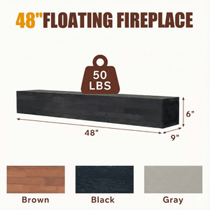 Mensola Rustica in Legno per Caminetto da 48 Pollici con Mensola Sospesa a Parete, Set Decorativo per la Casa e Accessori - Product Image 5