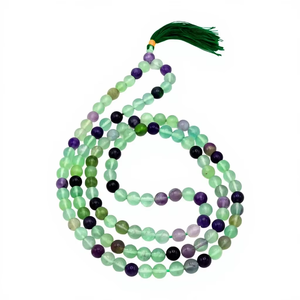 Collier Mala en fluorite verte naturelle, 108 perles avec pompon, perles de prière pour méditation, yoga, bijoux bouddhistes unisexes - Product Image 3
