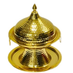 Handmade Arabic Date Bowl With Mosque Dome Luxury Plated Brass Khajoor <b>Pot</b> For Ramadan Eid Decor And Premium Wedding - Product Image 3