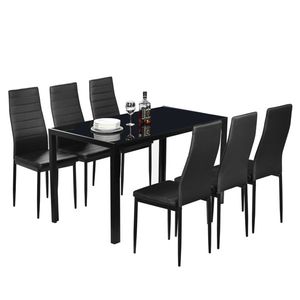 Tavolo da pranzo in vetro temperato nero e ferro, montaggio semplice richiesto (codice sostitutivo 21491449) - Product Image 6