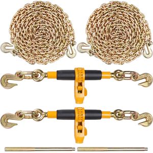 2 Pezzi Tendicatena a Cricchetto G80 per Carichi Pesanti 3/8"-1/2" con Limite di Carico Sicuro 12000 Libbre, Antiscivolo e Salva-Lavoro - Product Image 1