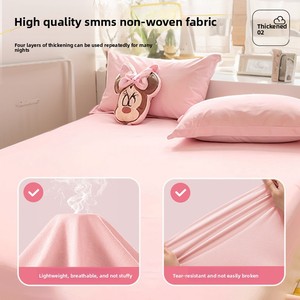 고품질 일회용 싱글 침구 세트 침대 커버 세트 4종 일회용 맞춤형 침대 시트 세트 여행용 - Product Image 1