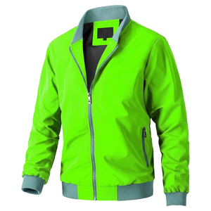 Chaqueta Bomber de Poliéster para Hombre, Ligera, Cortavientos, con Cierre Completo, Logotipo Personalizado, Ropa Casual de Calle para Primavera y Otoño - Product Image 1