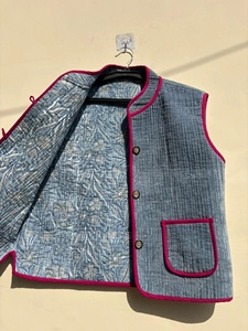 Suzani <b>Velvet</b> Cotton Vest Turkish Embroidered Floral Beaded V-Neck Winter Waistcoat Boho Vintage Unisex Sleeveless <b>Jacket</b> Single - Product Image 3