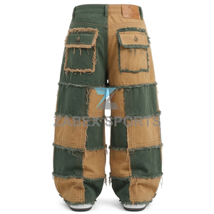 Pantalones Vaqueros Anchos de Mezclilla con Parches Deshilachados para Hombre, Diseño Personalizado OEM ODM, Jeans Cargo Holgados de Alta Calidad, Ropa de Moda de Pakistán - Product Image 2