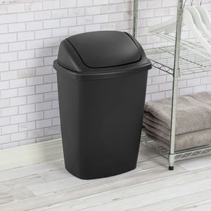 Neuer 7,5-Gallonen-Küchenmülleimer aus Kunststoff mit Schwingdeckel, Schwarz (2er-Pack) - Product Image 3