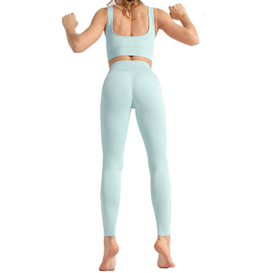 Geometric Print Yoga Set High Waist Leggings Racerback Sports <b>Bra</b> Quick Dry Spandex Polyester 2 Piece Workout Outfit - Product Image 6