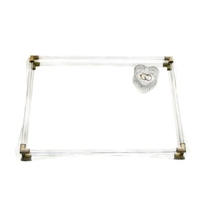 Acrylic <b>Mirror</b> Decorative Brass Handle Mason Tray Manufacturing by Lametierartz in Indian Design handmade indian servings trays - Product Image 2