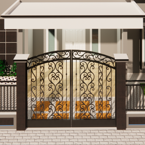 Puerta de Entrada de Hierro Forjado de Alta Calidad, Diseño de Puerta Metálica Personalizada, Puerta Decorativa de Hierro para Entrada de Jardín de Villa, Seguridad - Product Image 4