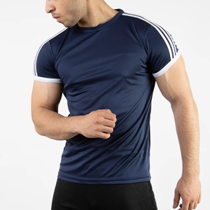 Camiseta Deportiva de Manga Corta Azul Marino para Hombre, Tejida, de Secado Rápido, Diseño Sólido, Corte Regular - Product Image 4
