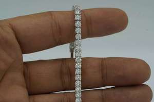 Fine Moissanite Tennis <b>Bracelet</b> & <b>Bangles</b> Brilliant Cut Hip Hop Style Gold/<b>Silver</b> Plated Unisex Jewelry for Anniversary Gift - Product Image 3