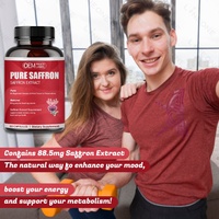Capsules d'extrait de safran OEM/ODM avec poivre noir, cannelle de Ceylan et cardamome pour l'humeur et la mémoire, santé des yeux